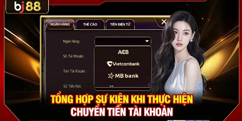 Cách Nạp Tiền BJ88 Với Tốc Độ Nhanh, Bảo Mật Tuyệt Đối 4 Tổng hợp sự kiện khi thực hiện chuyển tiền tài khoản